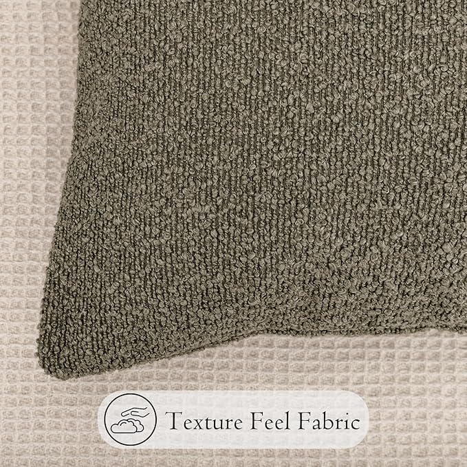 14x36 inch Boucle Lumbar Pillow Cover, Dark Brown Woven Texture Neutral Long - Image 8