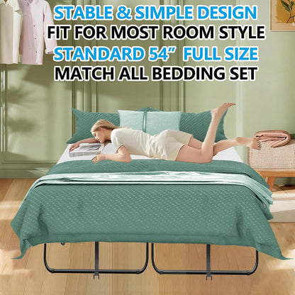 full size folding bed with mattress for adults showing dimensions