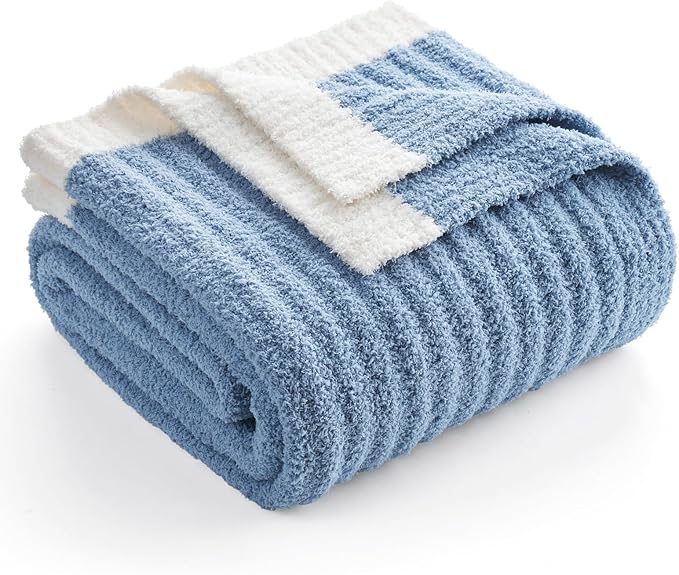 Snuggle Sac Ribbed Blue Throw Blanket by SnuggleSac