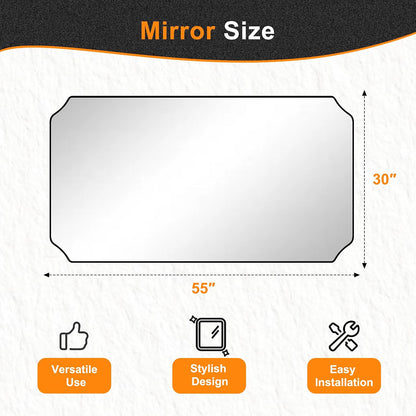 delma bathroom vanity mirror, black framed aluminum bathroom, package contents