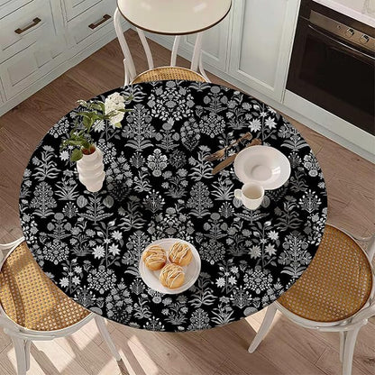 Black Fitted Round Tablecloth - Image 3