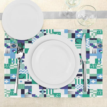 Ambesonne Mid Century Place Mats Set of 4, Geometric Modern Art Design in The - Image 3