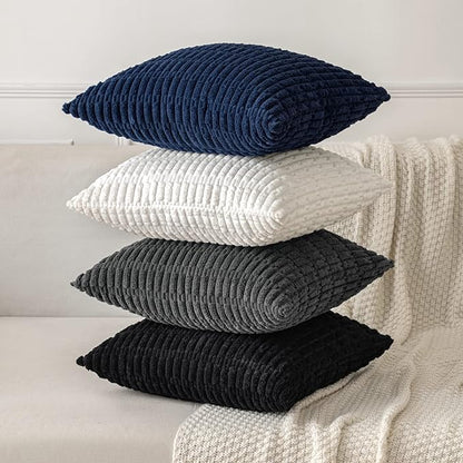 MIULEE Pack of 2 Corduroy Decorative Euro Sham Throw Pillow Covers 26x26 Inch - Image 4