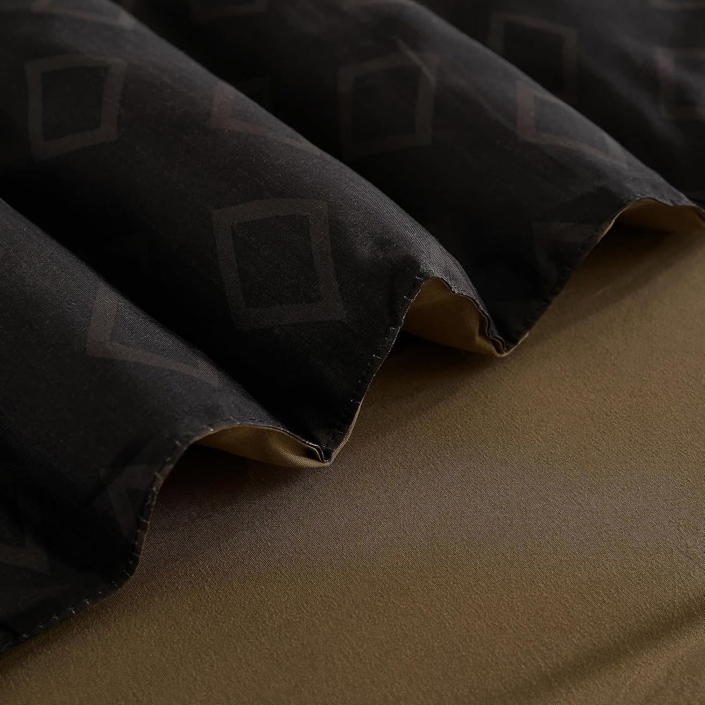 Cottolester Brown Comforter Set Queen Size,Fall Striped Bed in a Bag