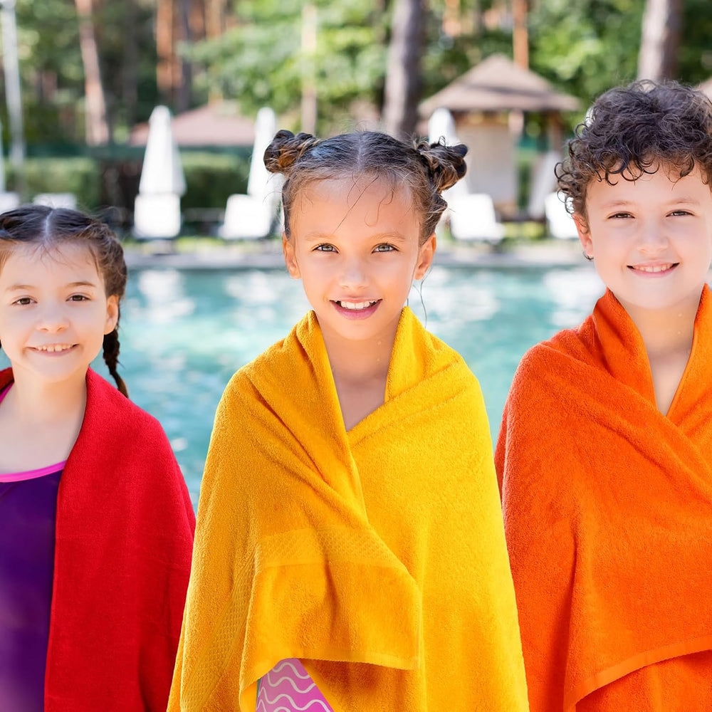 Newwiee 12 Pack Bath Towels Bulk, 28 x 55 Inch Cotton Towels, 12 Colors