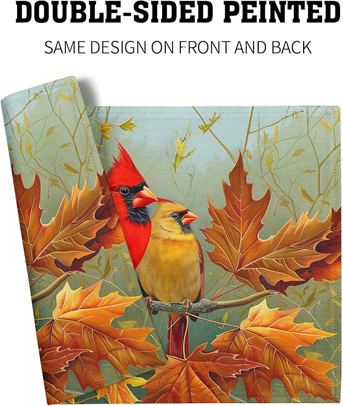 Giwawa Fall Birds Placemats Set of 4, Thanksgiving Harvest Heat Resistant - Image 5