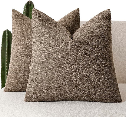 Foindtower Set of 2, Decorative Textured Boucle Throw Pillow Covers Accent by Foindtower