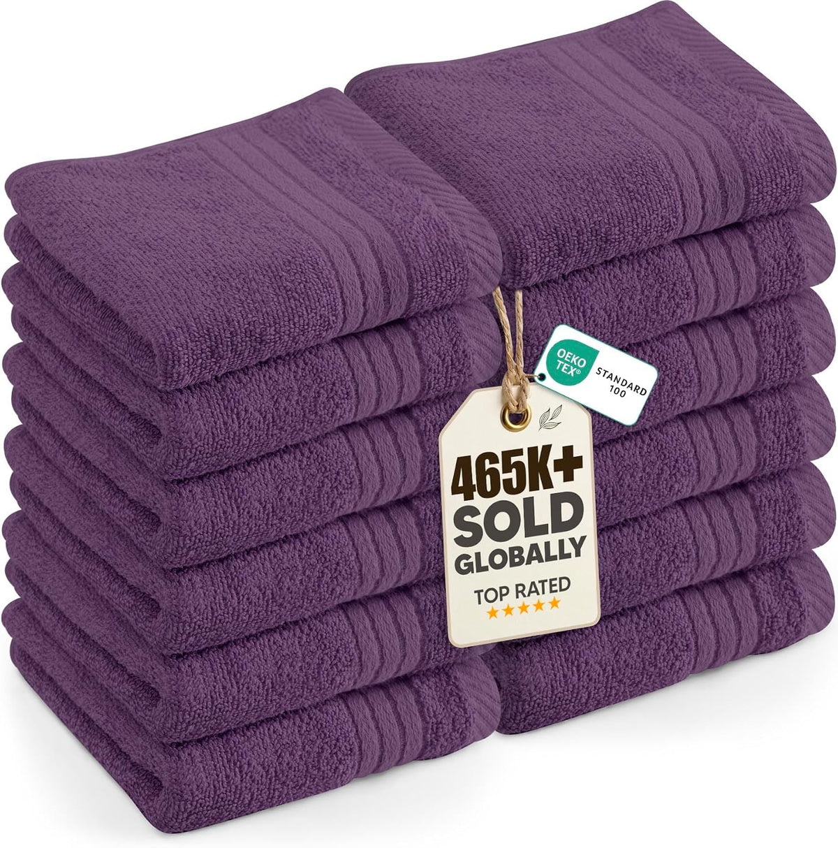 utopia towels 12 pack premium wash cloths, 12x12 shown in use