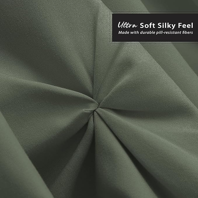 Nestl Olive Green Bed Skirt Full Size, Pinch Pleat Full Bed Skirt, Olive Green - Image 5