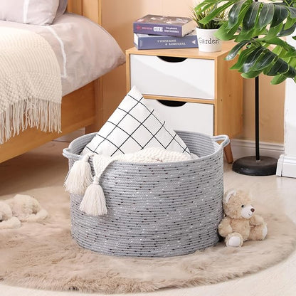 KAKAMAY Large Blanket Basket, Woven Baskets - Image 2