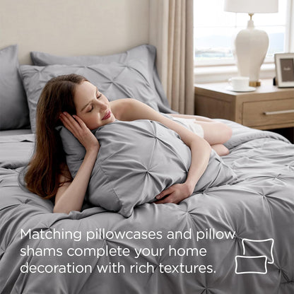 bedsure 7-piece full size comforter sets & sheets on a desk or shelf