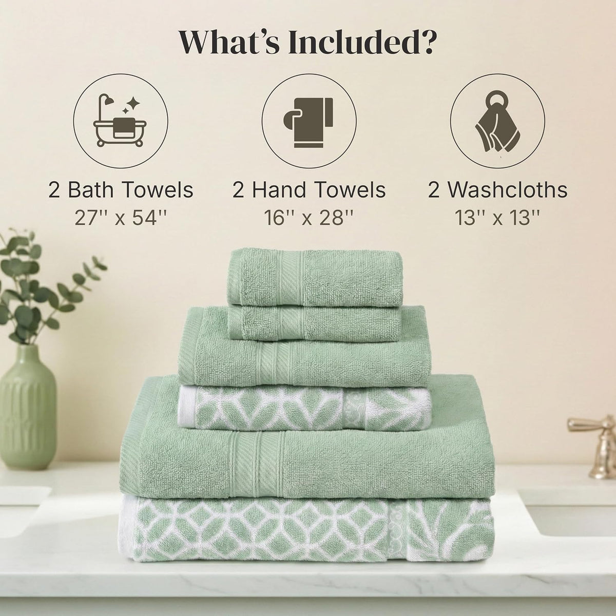 modern threads 6 piece bath towel set –, close-up detail