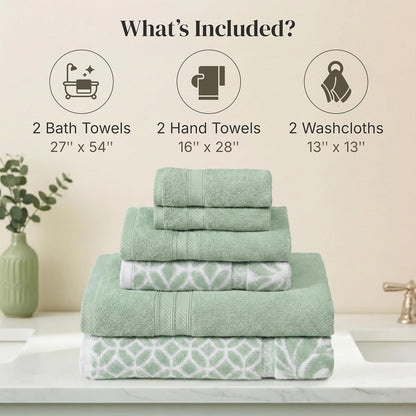 modern threads 6 piece bath towel set –, close-up detail