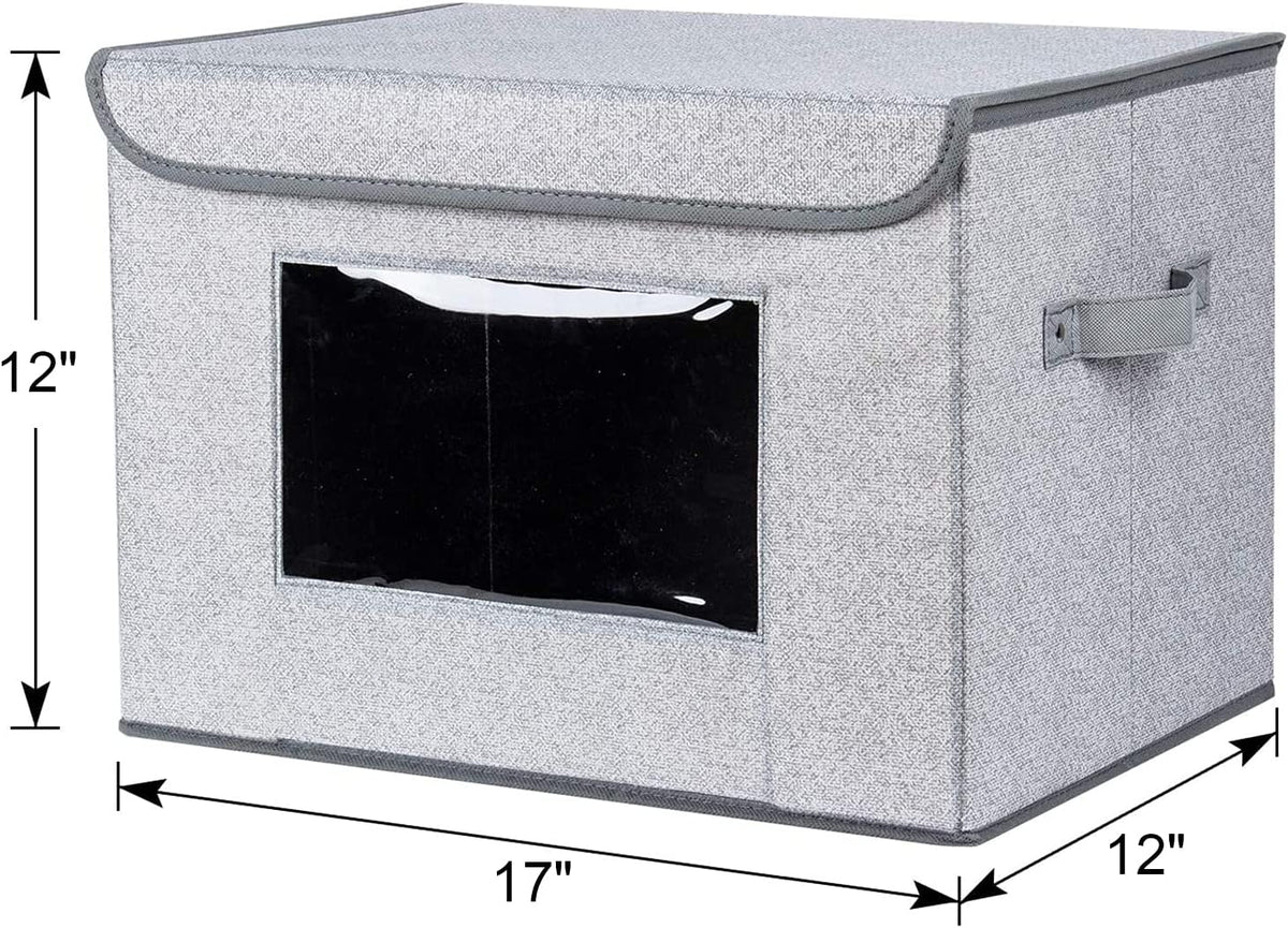 univivi fabric closet storage bins with lids for, close-up detail