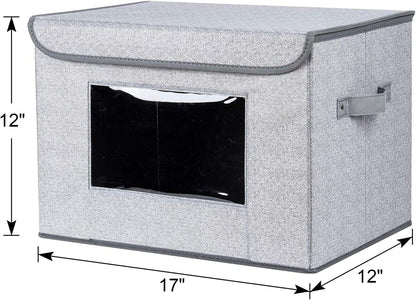 univivi fabric closet storage bins with lids for, close-up detail