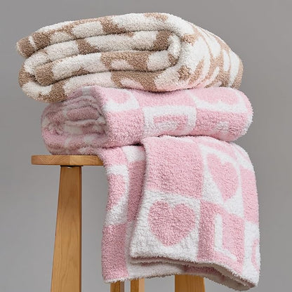 Joiedomi Throw Blanket for Couch Bed Sofa, Knitted Beige Blankets Gifts for - Image 9