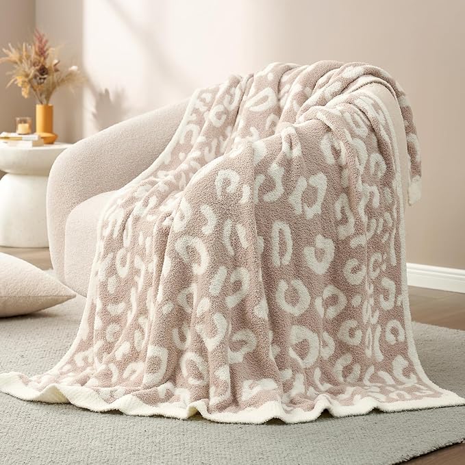 Snuggle Sac Ultra Soft Beige Leopard Blanket Twin Size - Image 5