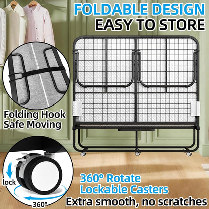 full size folding bed with mattress for adults, package contents