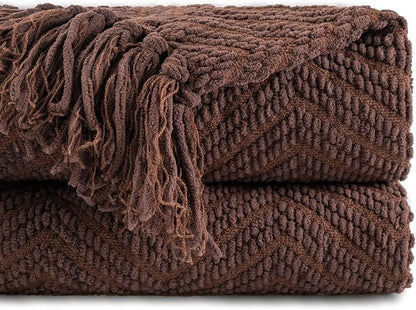 BATTILO HOME Dark Brown Throw Blanket by BATTILOHOME