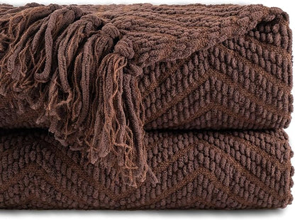 BATTILO HOME Dark Brown Throw Blanket by BATTILOHOME