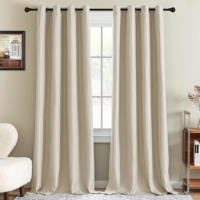 H.VERSAILTEX 90% Blackout Linen Curtains 108 Inches Long by HVERSAILTEX