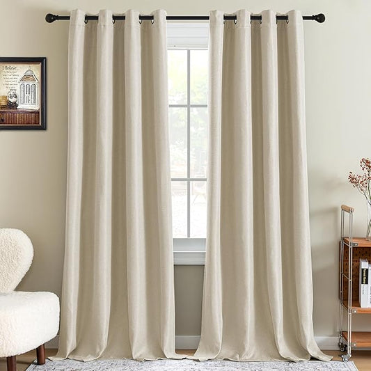 H.VERSAILTEX 90% Blackout Linen Curtains 108 Inches Long by HVERSAILTEX
