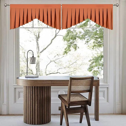 Valances for Windows Orange Red Window Valance for Living Room Rod Pocket - Image 2