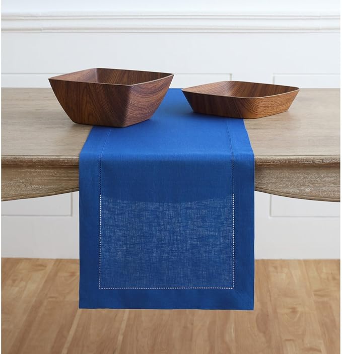 Solino Home Linen Royal Blue Table Runner 144 Inches Long by SolinoHome