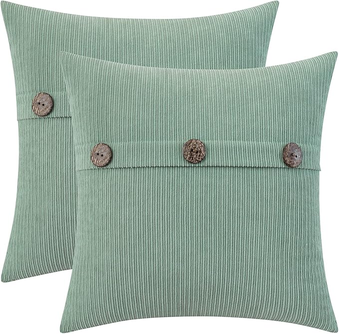 HWY 50 Sage Green Chenille Throw Pillow Covers 20x20 Inch by HWY50