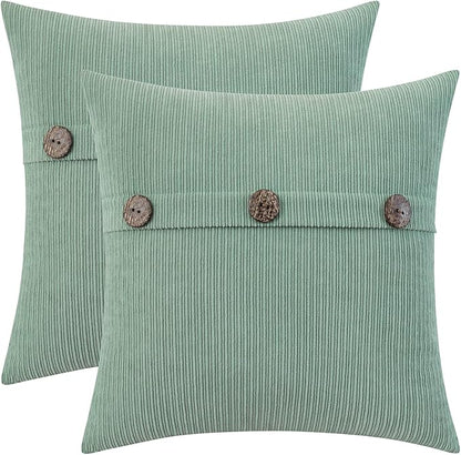 HWY 50 Sage Green Chenille Throw Pillow Covers 20x20 Inch by HWY50
