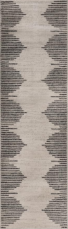 Rugshop Bohemian Stripe Stain Resistant High Traffic Living Room Kitchen - Image 2