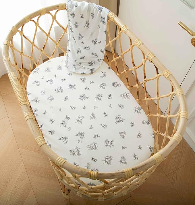 SDY Jersey Bassinet Sheets for Baby Boys and Girls, 32 "x 16 "x 4", 2 Pack - Image 2