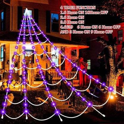 Halloween Decorations Outdoor Spider Web: Giant Light Up Spider Webs Decor