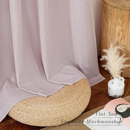 NICETOWN Blush Pink Linen Curtains - Image 6