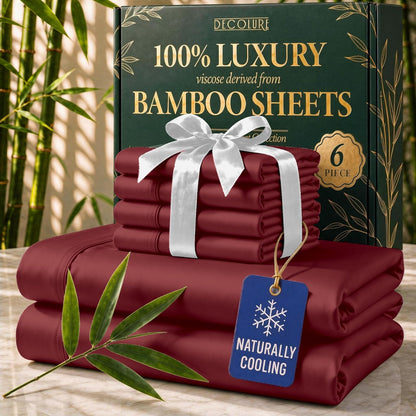 decolure 100% viscose derived from bamboo sheets queen, main product view