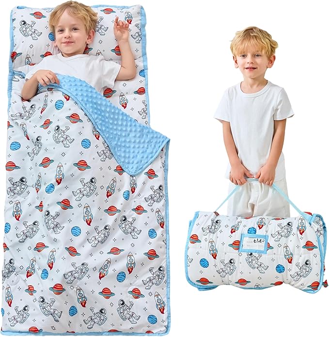 Toddler Nap Mat with Pillow and Blanket, Extra Large Rolled Napping Mats by Unknown