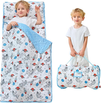 Toddler Nap Mat with Pillow and Blanket, Extra Large Rolled Napping Mats by Unknown