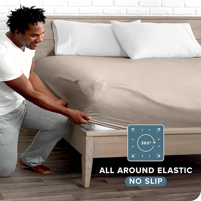 Bare Home Fitted Bottom Sheet Twin Size - Image 3