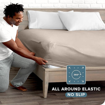 Bare Home Fitted Bottom Sheet Twin Size - Image 3