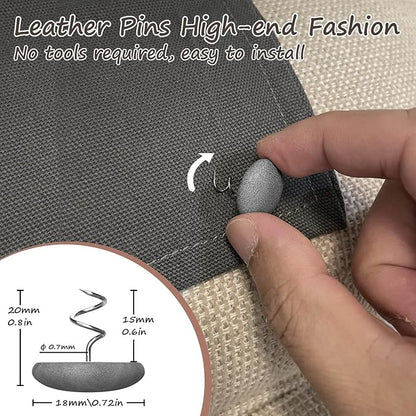 Leather Upholstery Twist Pins for Bed Skirts – 12 Pack Fabric Holders and Tacks - Image 2