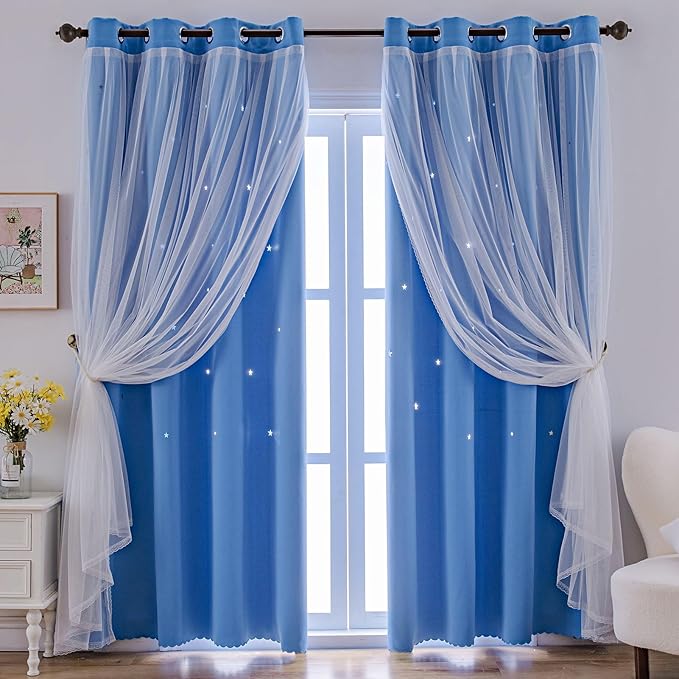 indistar Star Cutout Kids Window Blackout Curtains by indistar