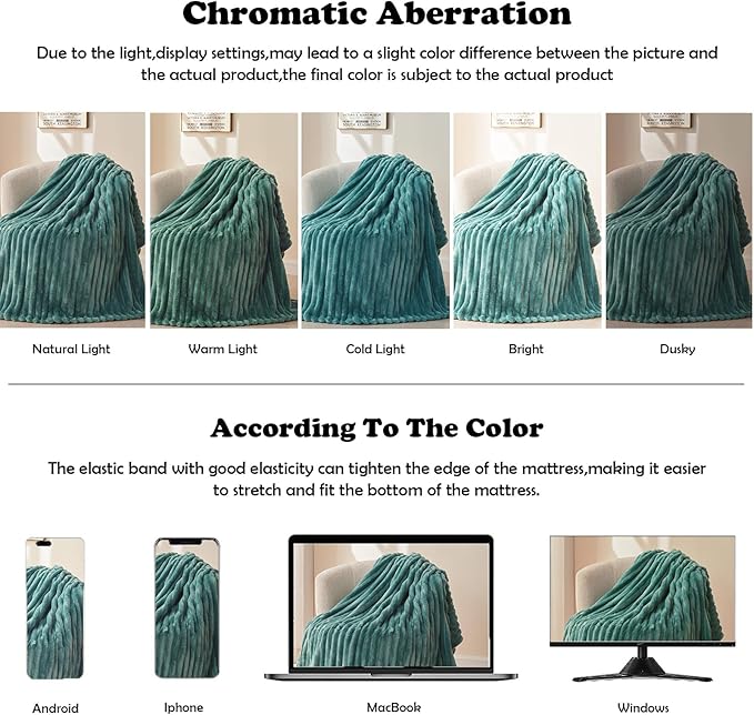NEWCOSPLAY Super Soft Throw Blanket Light Teal Premium Silky Flannel Fleece 3D - Image 6
