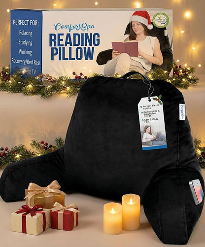 ComfortSpa Reading Pillow for Bed Adult Size, Back Rest Pillow by ReadingPillow