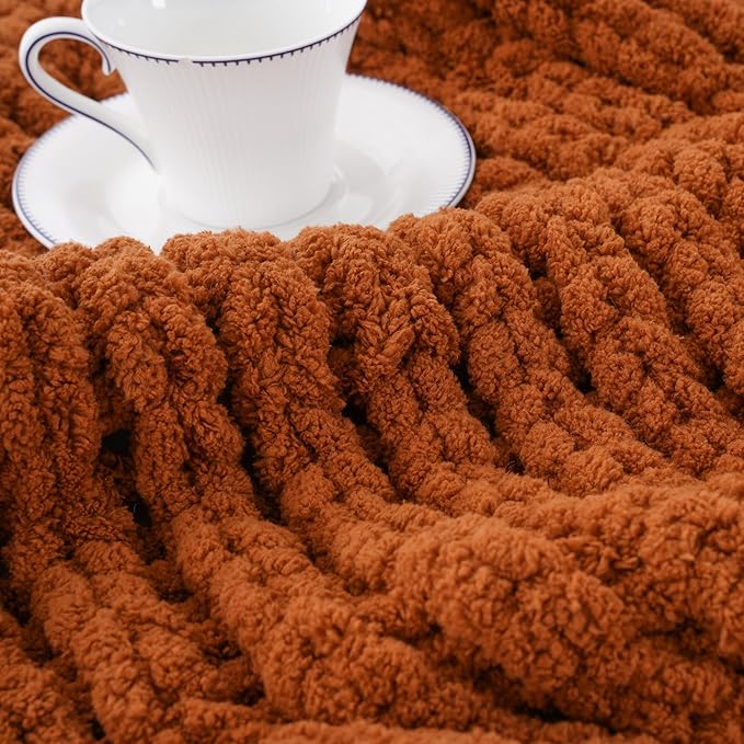 Battilo Fall Chunky Knit Throw Blanket, Soft and Thick Chenille Throw Blanket - Image 7