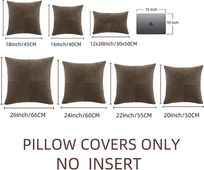 Fancy Homi 2 Packs Dark Brown Big Decorative Throw Pillow Covers 24x24 Inch - Image 7