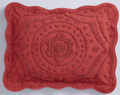 Montgomery Ward Decorative Cotton Sham, Scrolled Design, Luxurious Scallop - Image 2