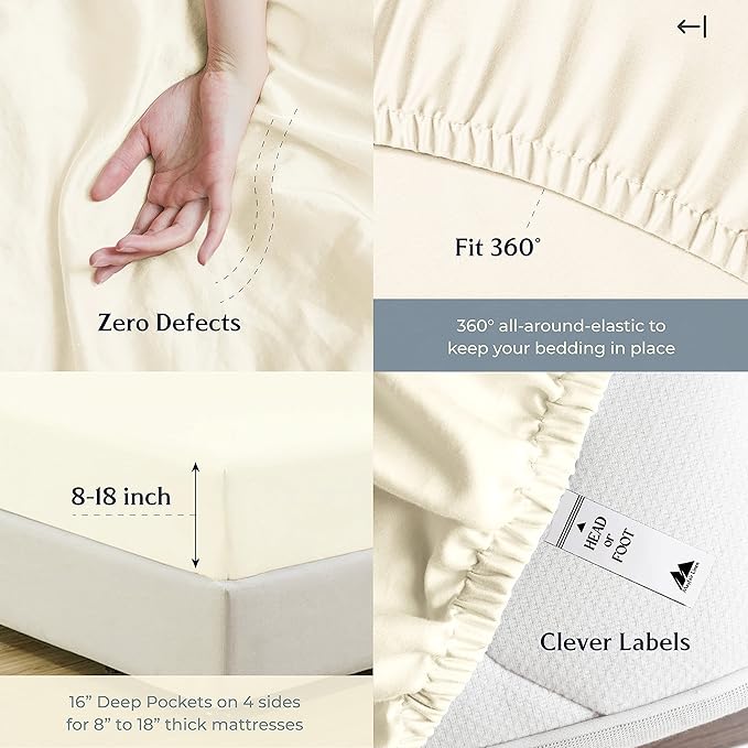 Mayfair Linen 100% Cotton Bed Sheets California King Sheet Set - Image 5