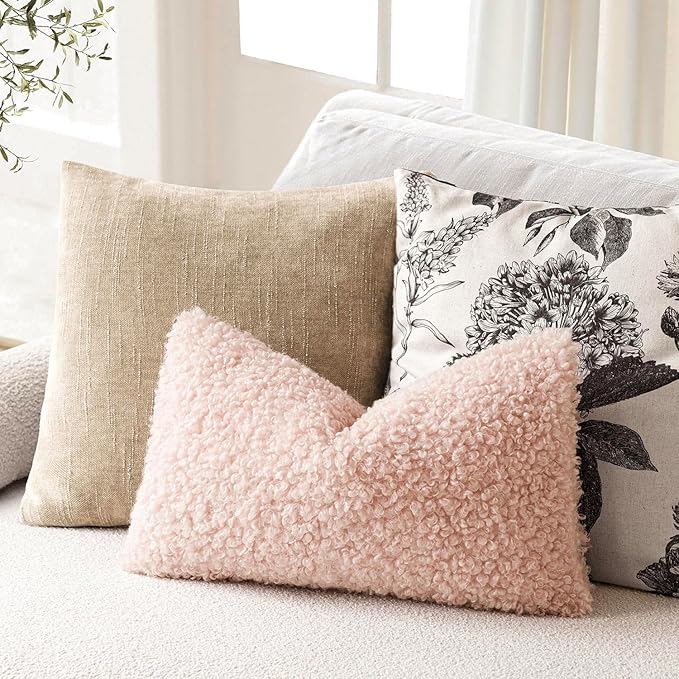 Foindtower Set of 2 Curly Teddy Wool Pillow Covers Decorative Boucle Textured - Image 5