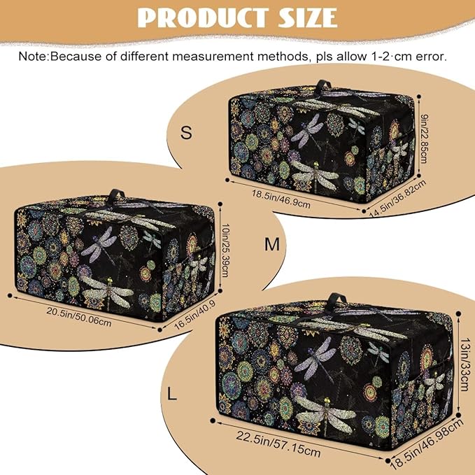 Boho Mandala Dragonfly Print Toaster Oven Cover Dust-Proof Microwave Oven Cloth - Image 7