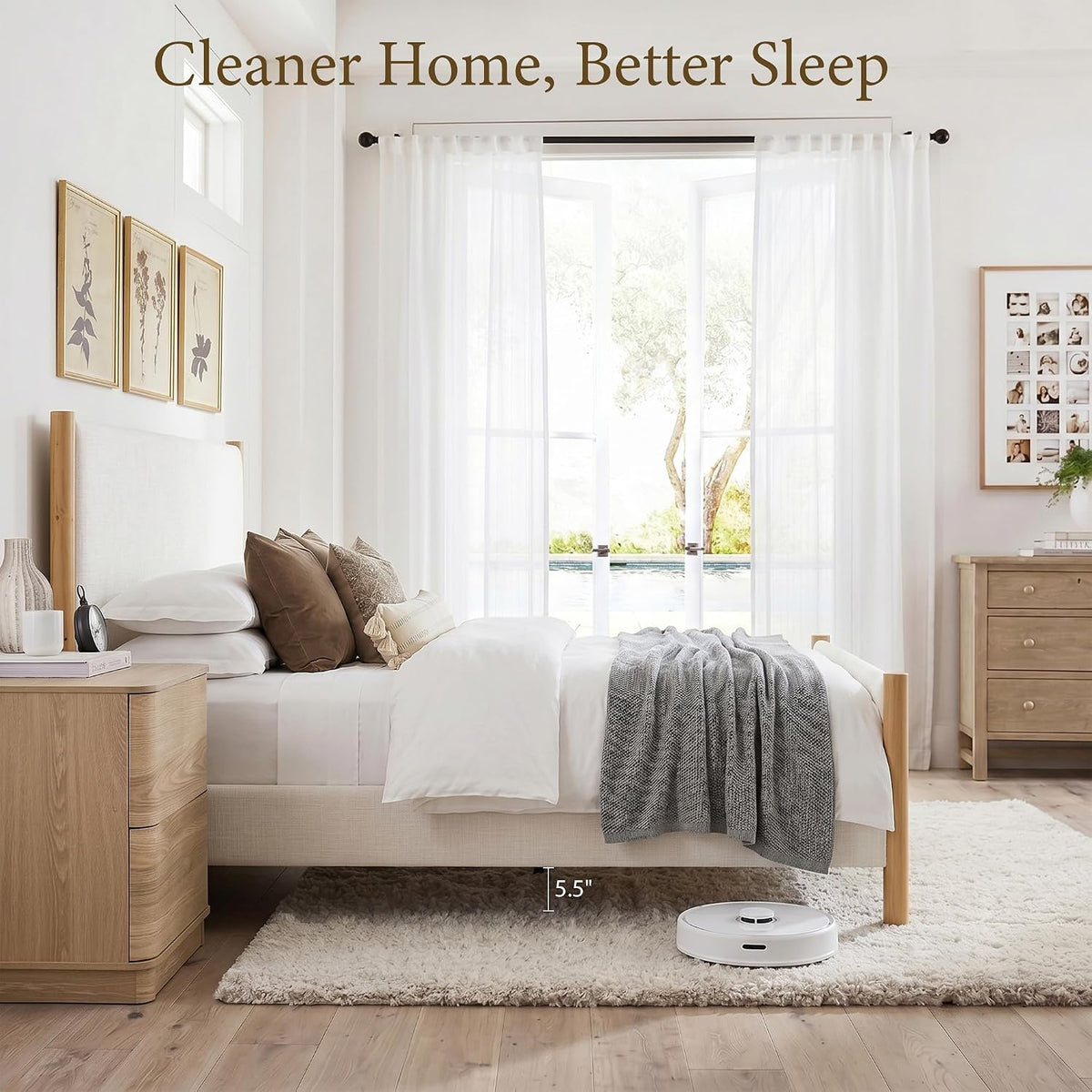 yechen king size bed frame with upholstered headboard on a desk or shelf